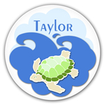 Name Doodles - Personalized Melamine Plates (Splashy Turtle) (OTSG-P5)
